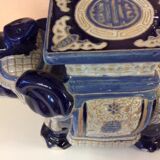 Blue ceramic elephant