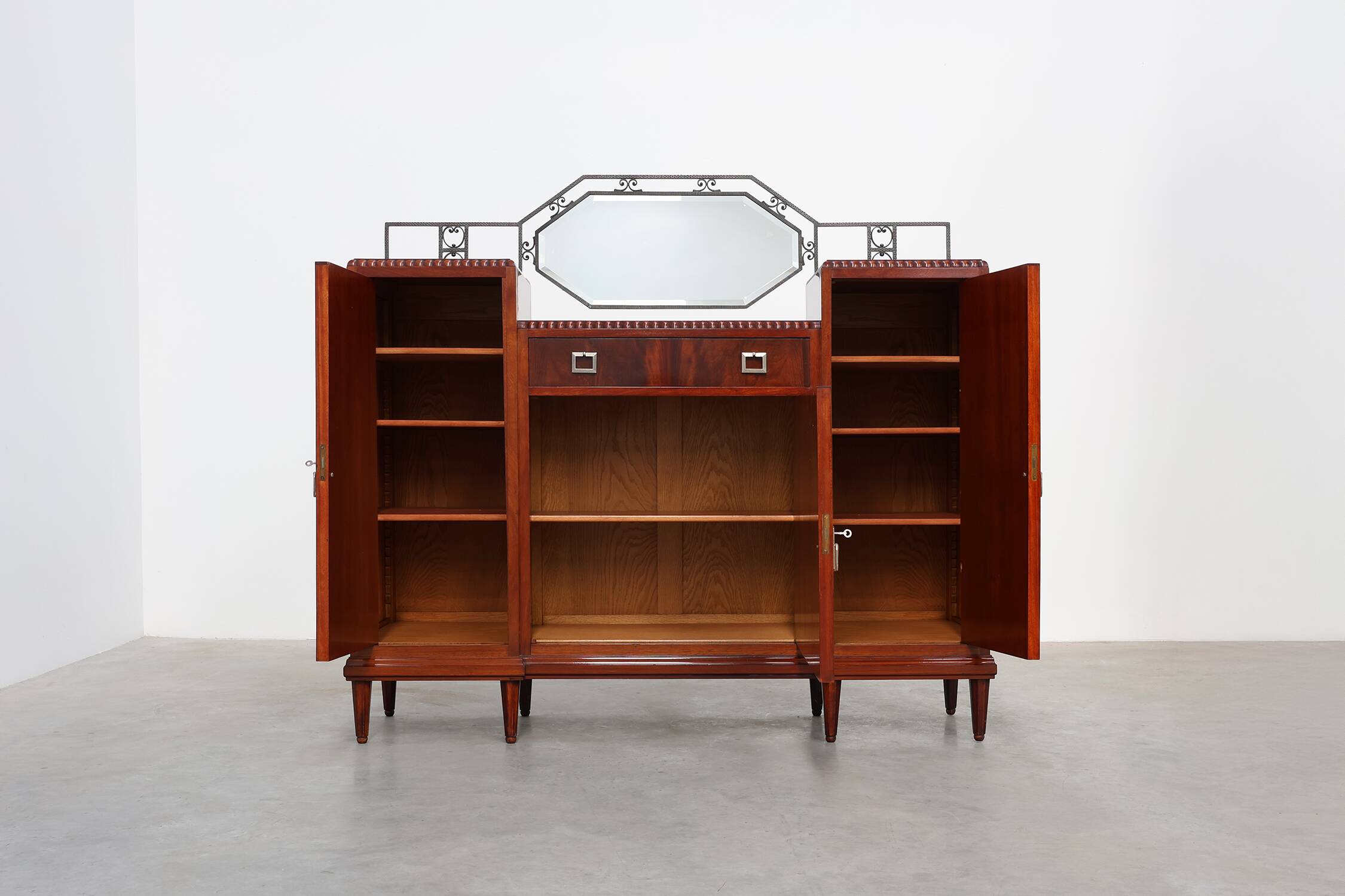 Cabinet en marqueterie Art Déco par De Coene, Belgique, vers 1925