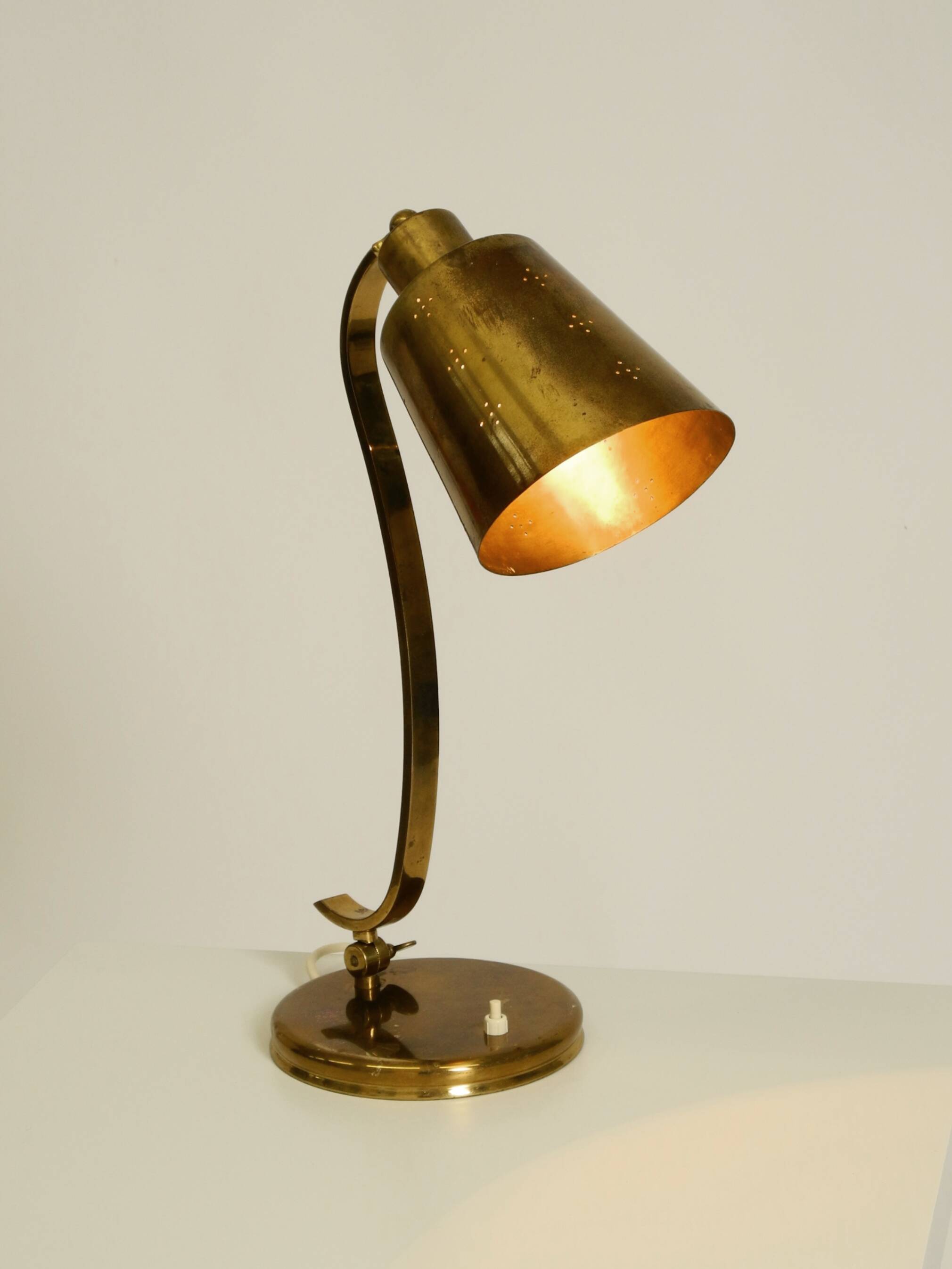 Beautiful, rare, large, heavy mid-century modern brass table lamp