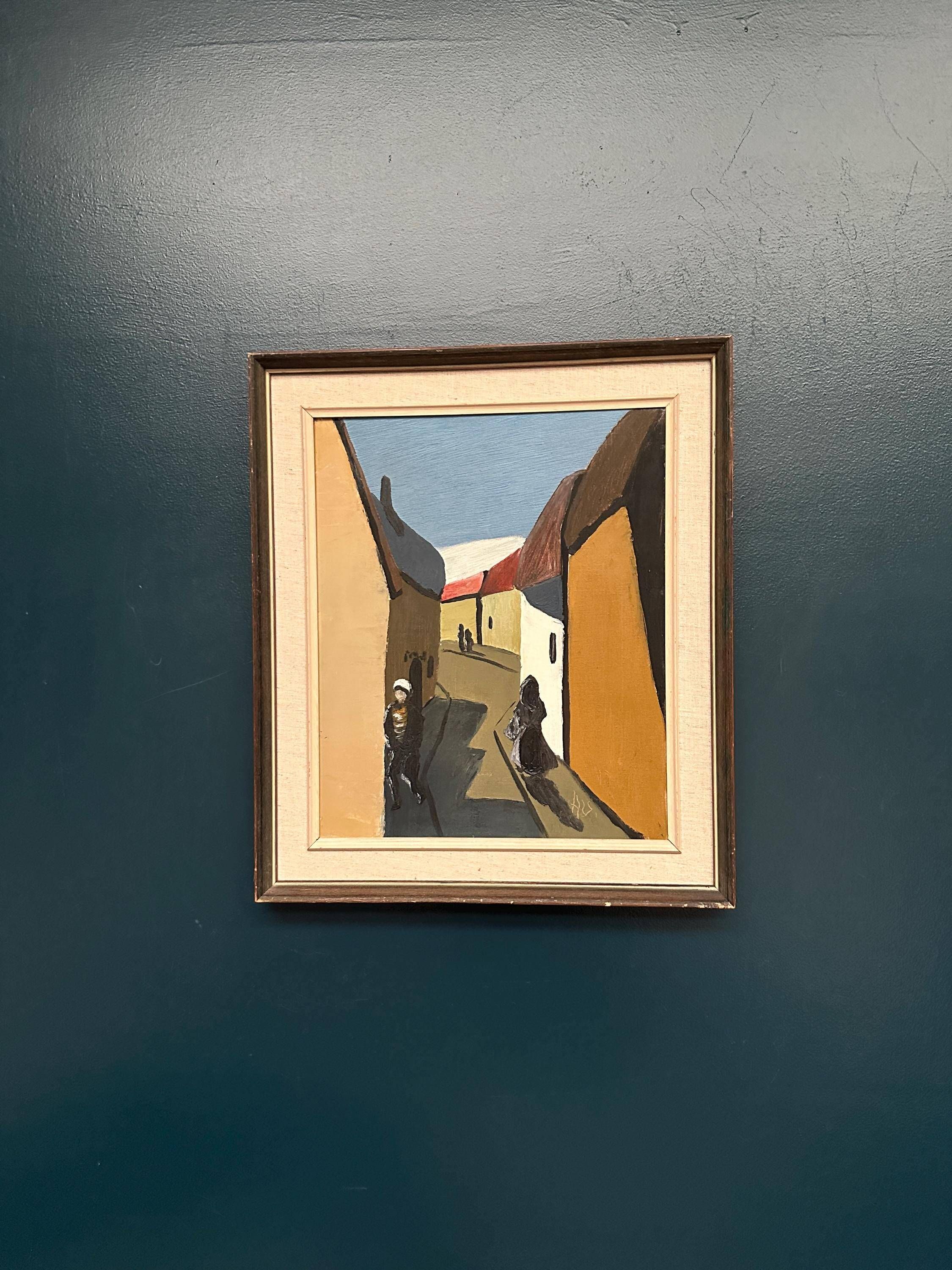 Original Swedish Oil on Canvas – “Alley” – Signed – Vintage & Framed