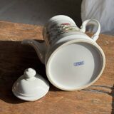 Teapot with stylized pink flower patterns brand Made in Korea H23
