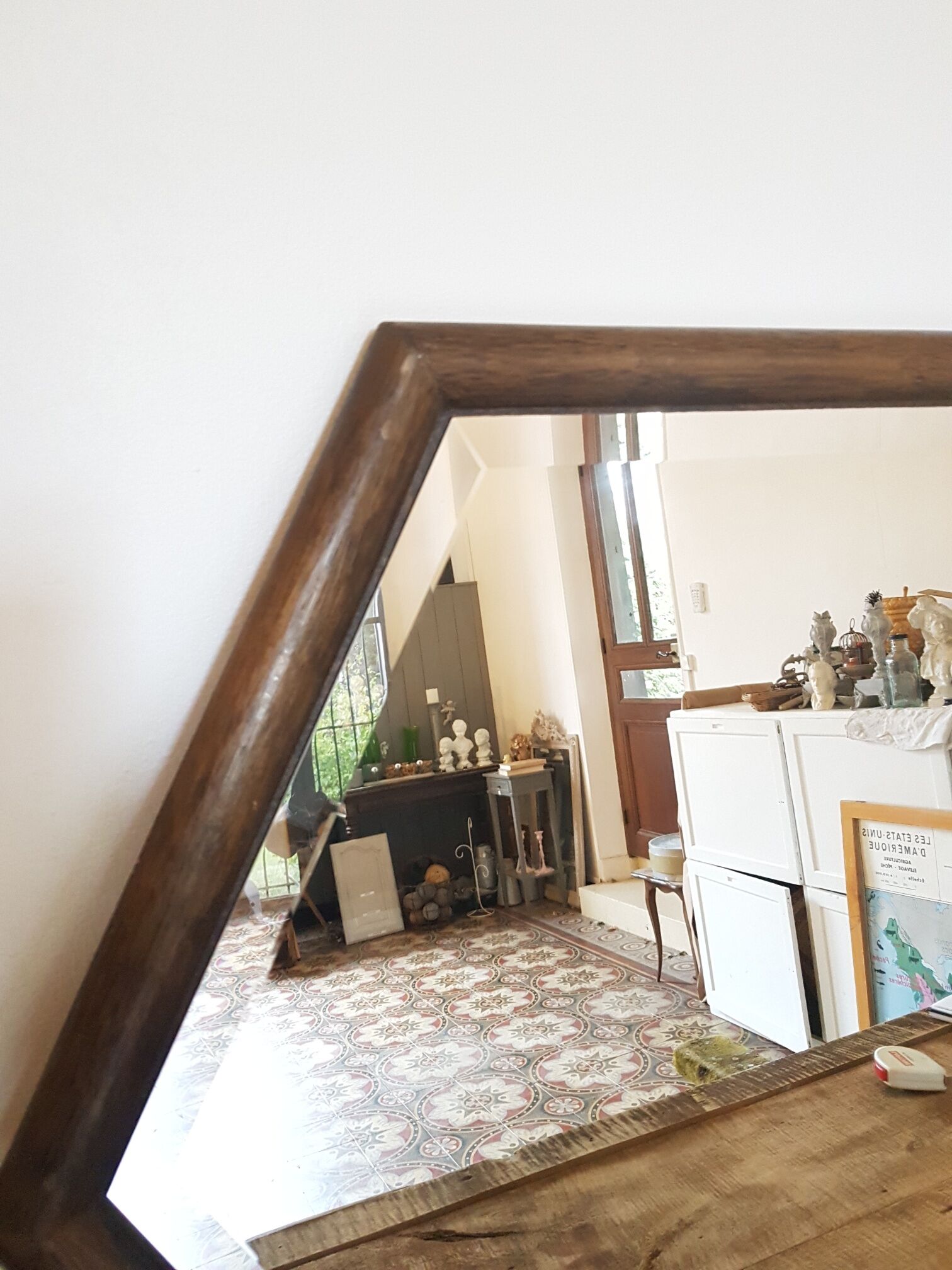 Vintage hexagonal mirror 1970 78x68 cm