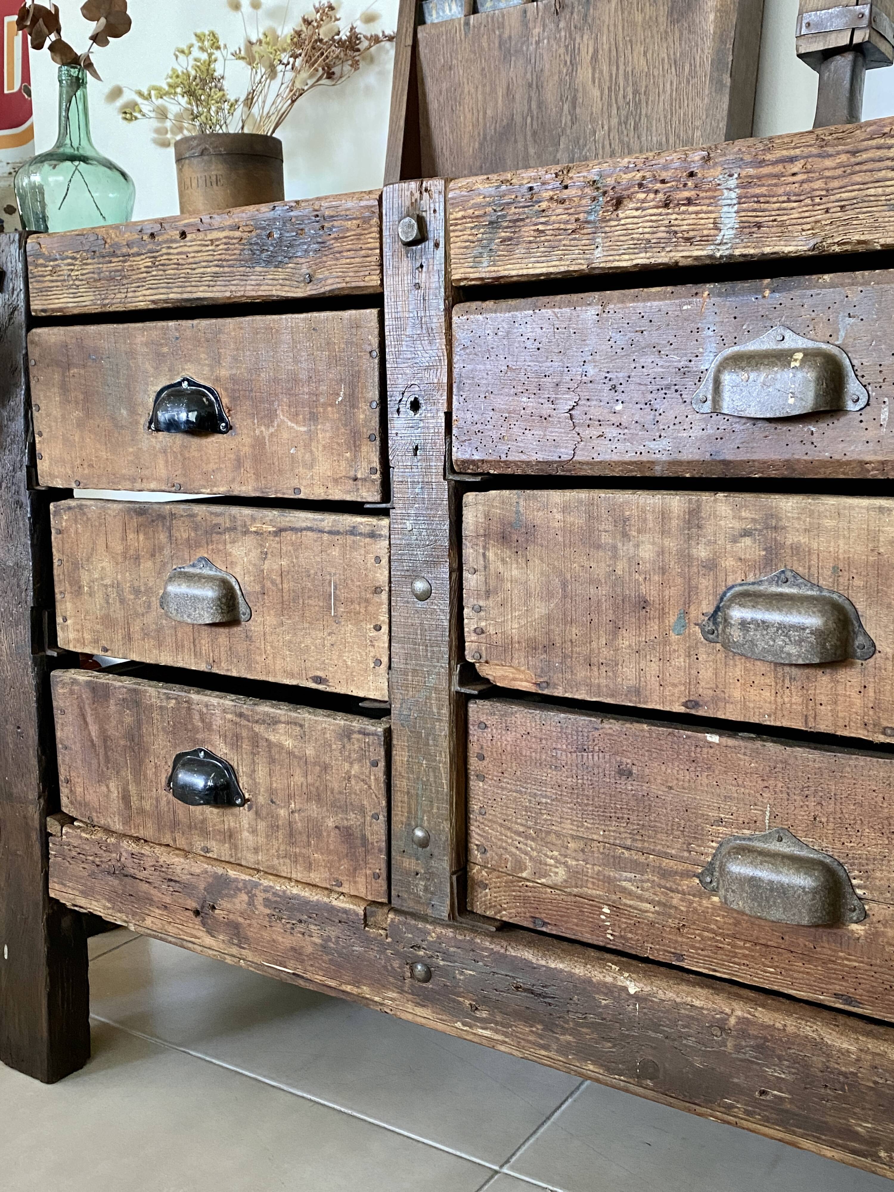 Old wooden workbench