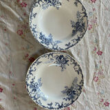 Set of 2 ironstone soup plates by Hippolyte Boulenger