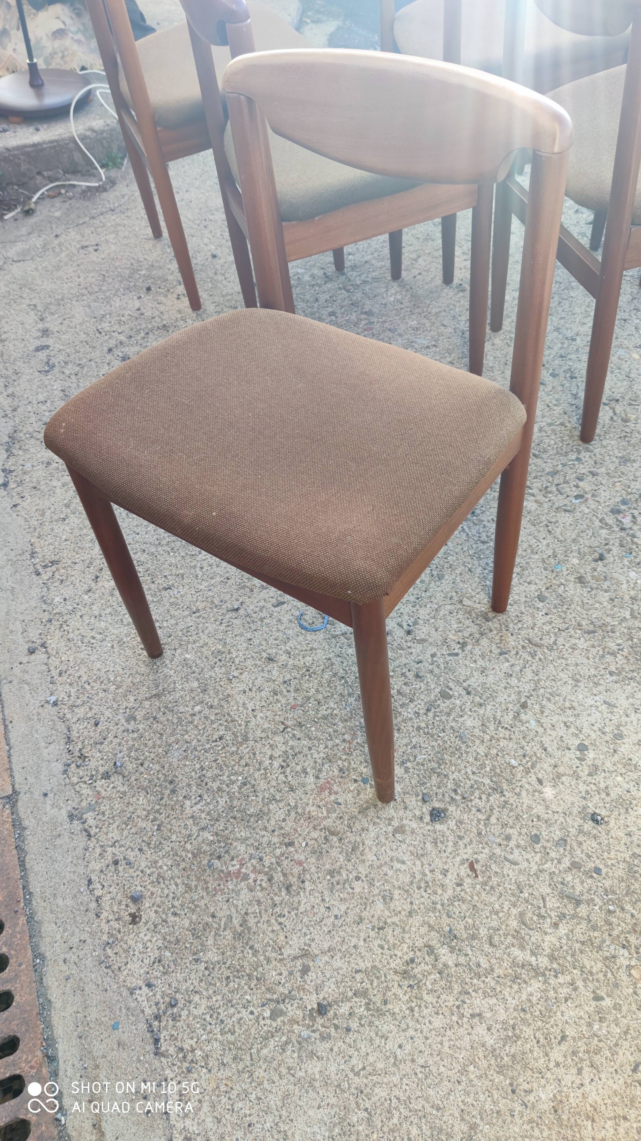 Set of 6 teak chairs circa 1960