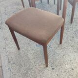 Series of 6 teak chairs around 1960