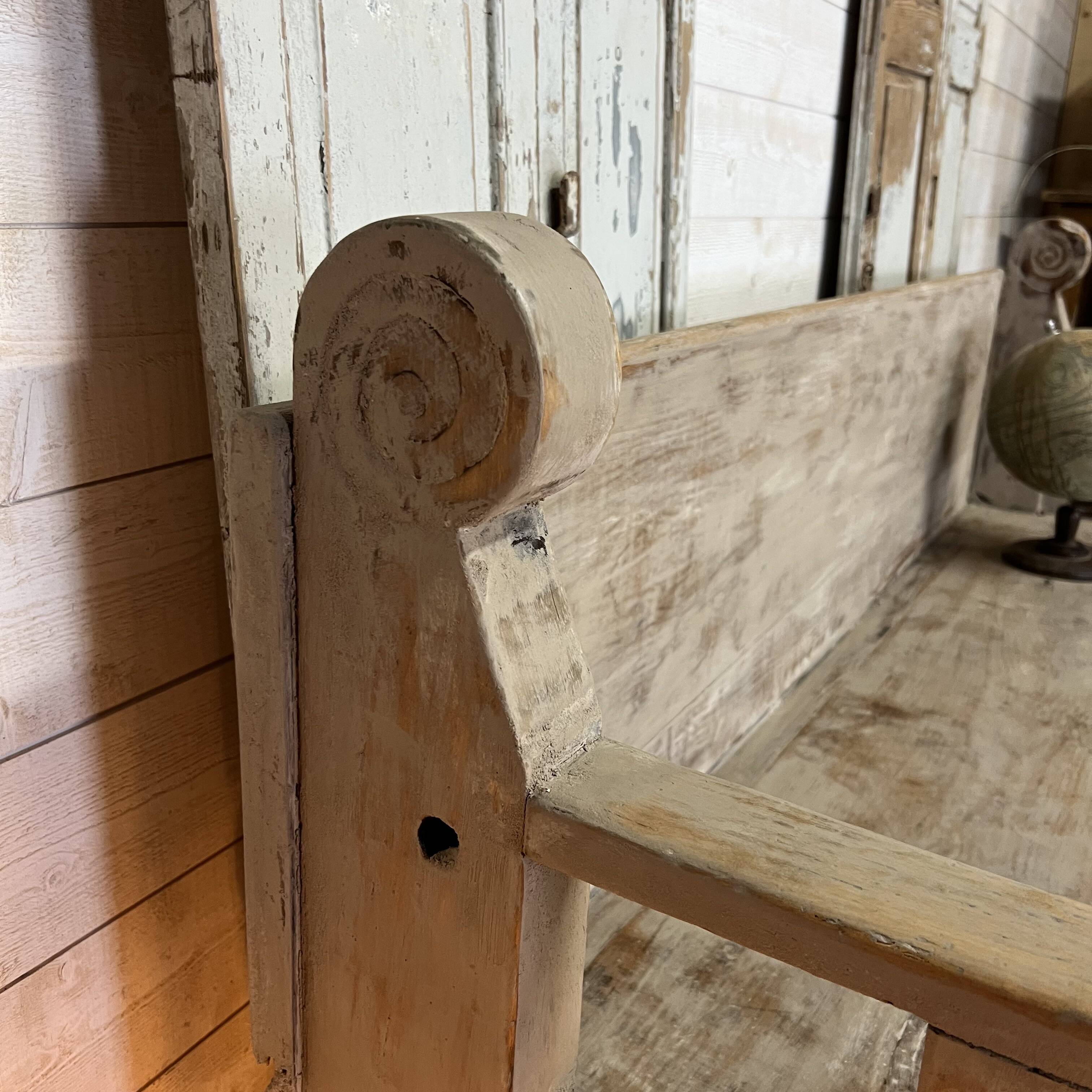 Old weathered country bench