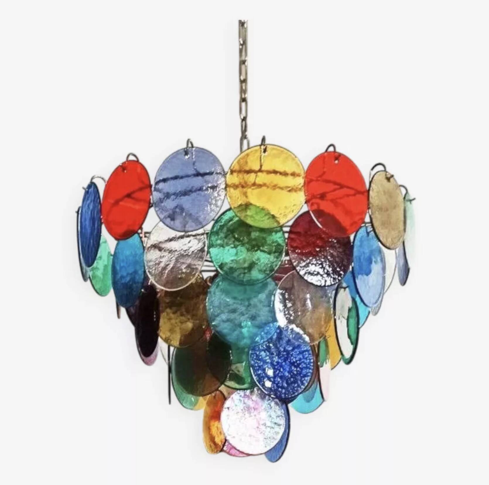 Vintage Murano glass chandelier with 10 lights, Italy 1980.