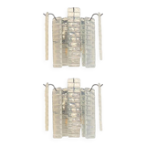 Set of Two Contemporary Opalino Strips “Listelli” Murano Glass Wall Sconces