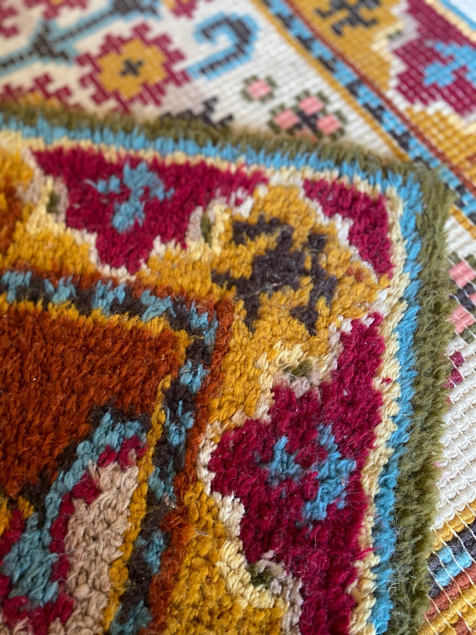 Duo of old oriental wool rugs