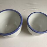 Deux cache-pots en faïence fleurie années 80