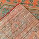 Tapis de couloir vintage antique orange corail, 74 x 334 cm