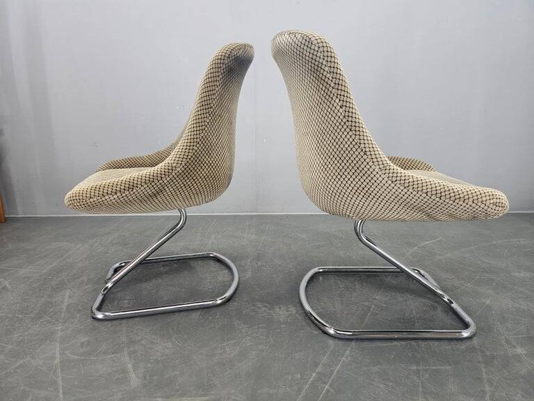 Very Rare Pair of Chairs in the Style of Boris Tabacoff, France, 1970s