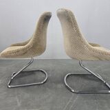 Very Rare Pair of Chairs in the Style of Boris Tabacoff, France, 1970s