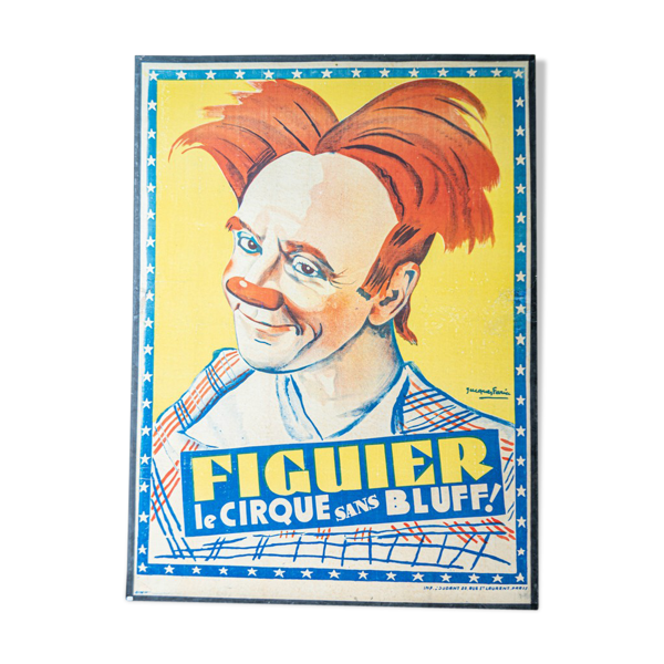 Affiche clown cirque Figuier — Beyit