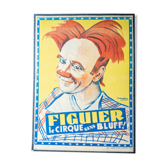 Affiche clown cirque Figuier