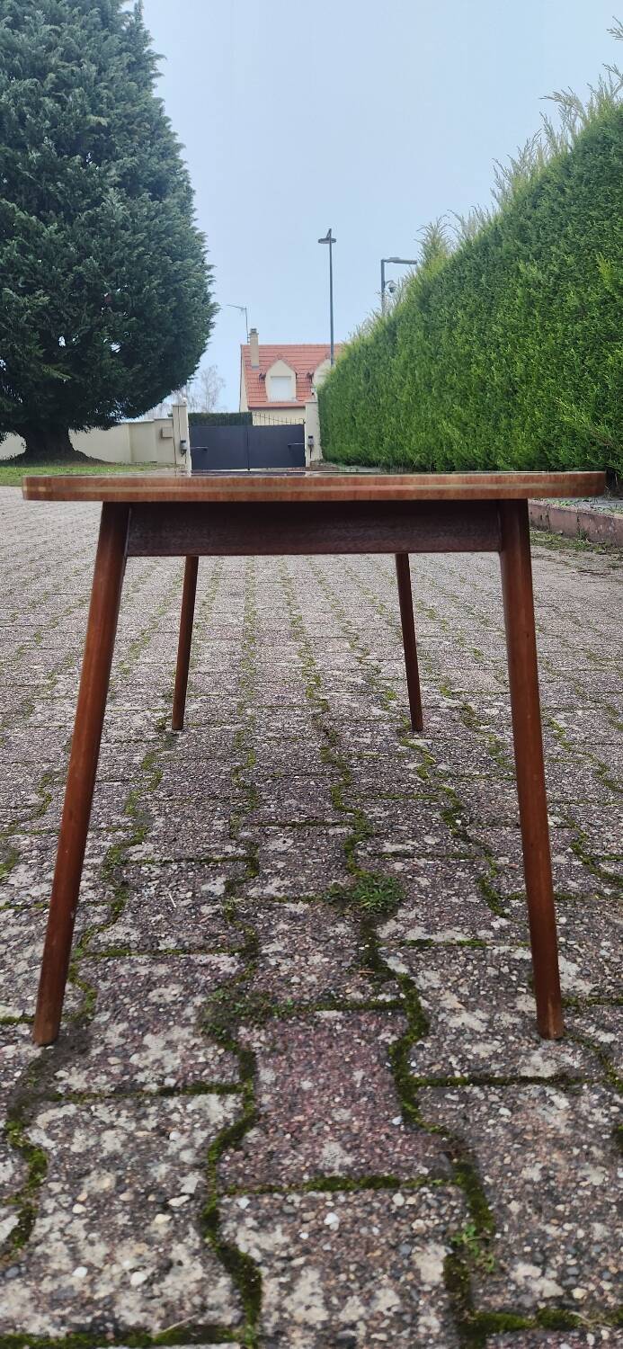 Table basse formica et bois massif