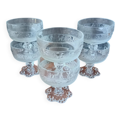 6 coupes / verres vintage à  pied pour cocktails glaces