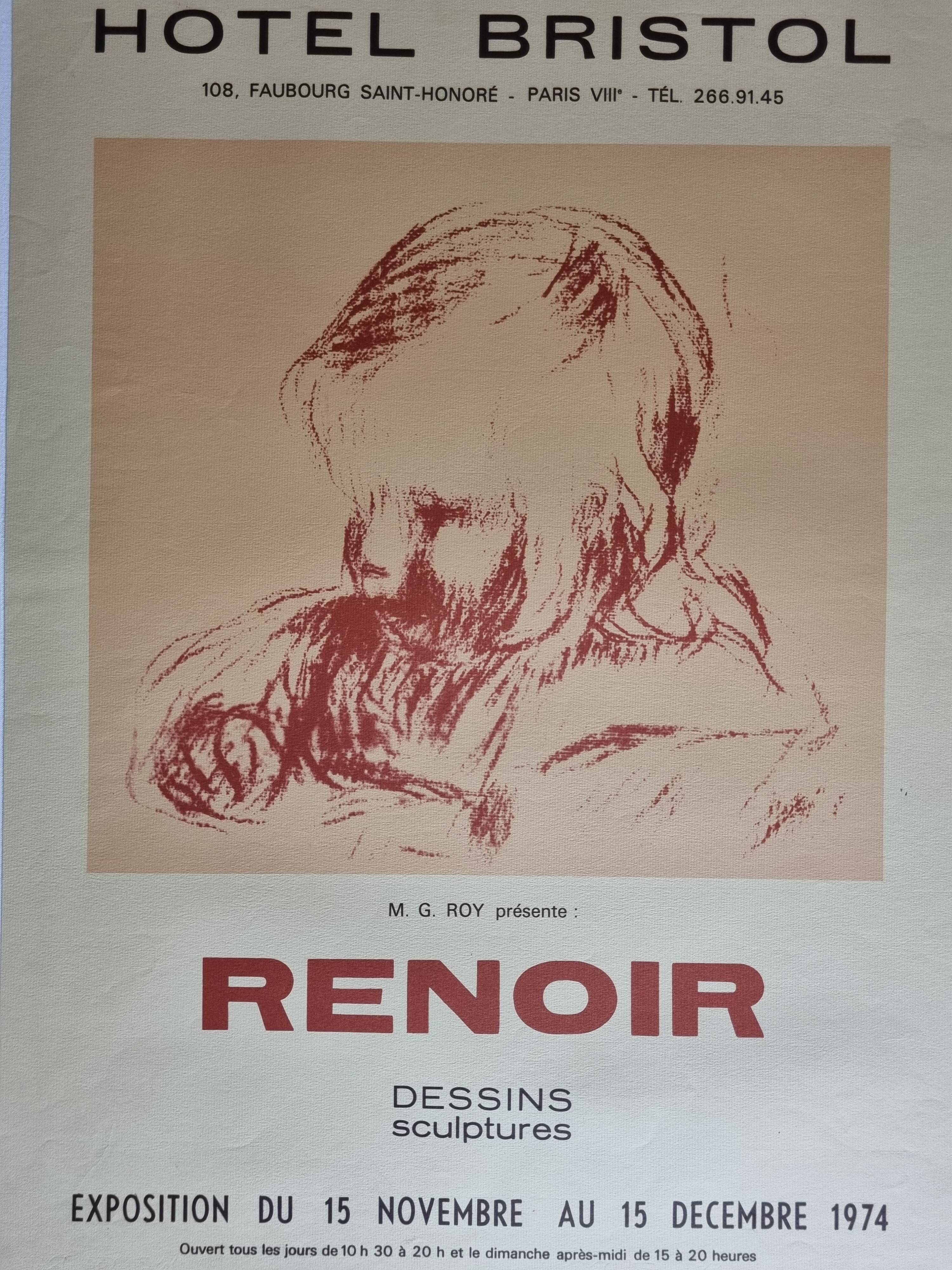 Lithographic poster on Arches paper, Renoir, Hotel Bristol, 1974
