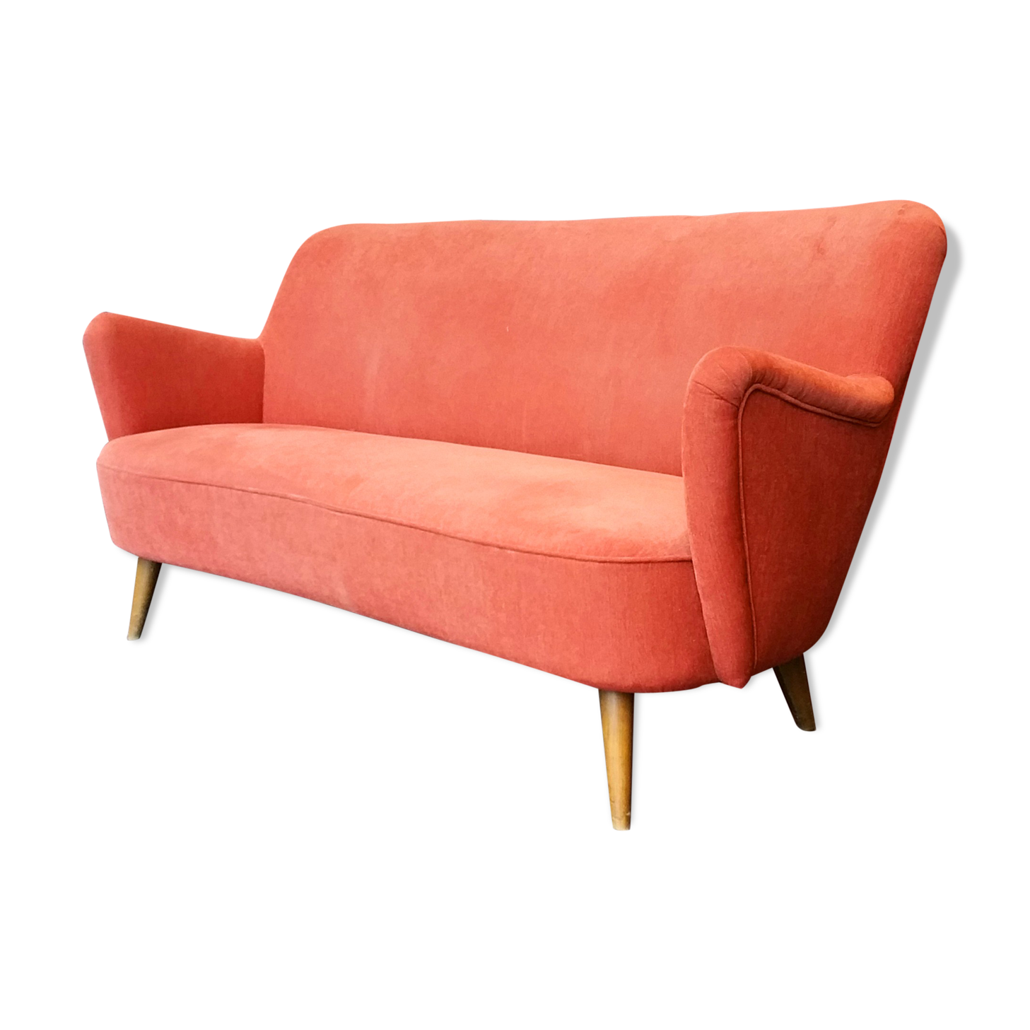Couch sofa red bean vintage 50/60s