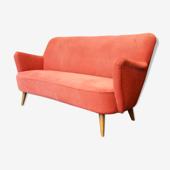 Canapé sofa Haricot vintage années 50/60 rouge