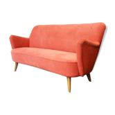 Canapé sofa Haricot vintage années 50/60 rouge