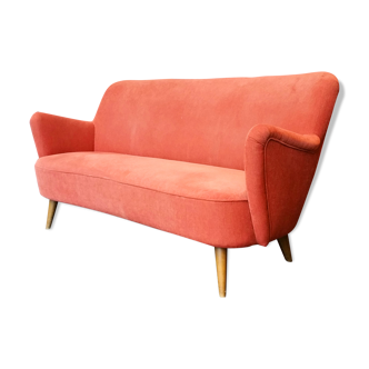 Canapé sofa Haricot vintage années 50/60 rouge