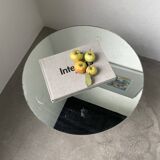 Art deco mirror pedestal table in walnut 1930