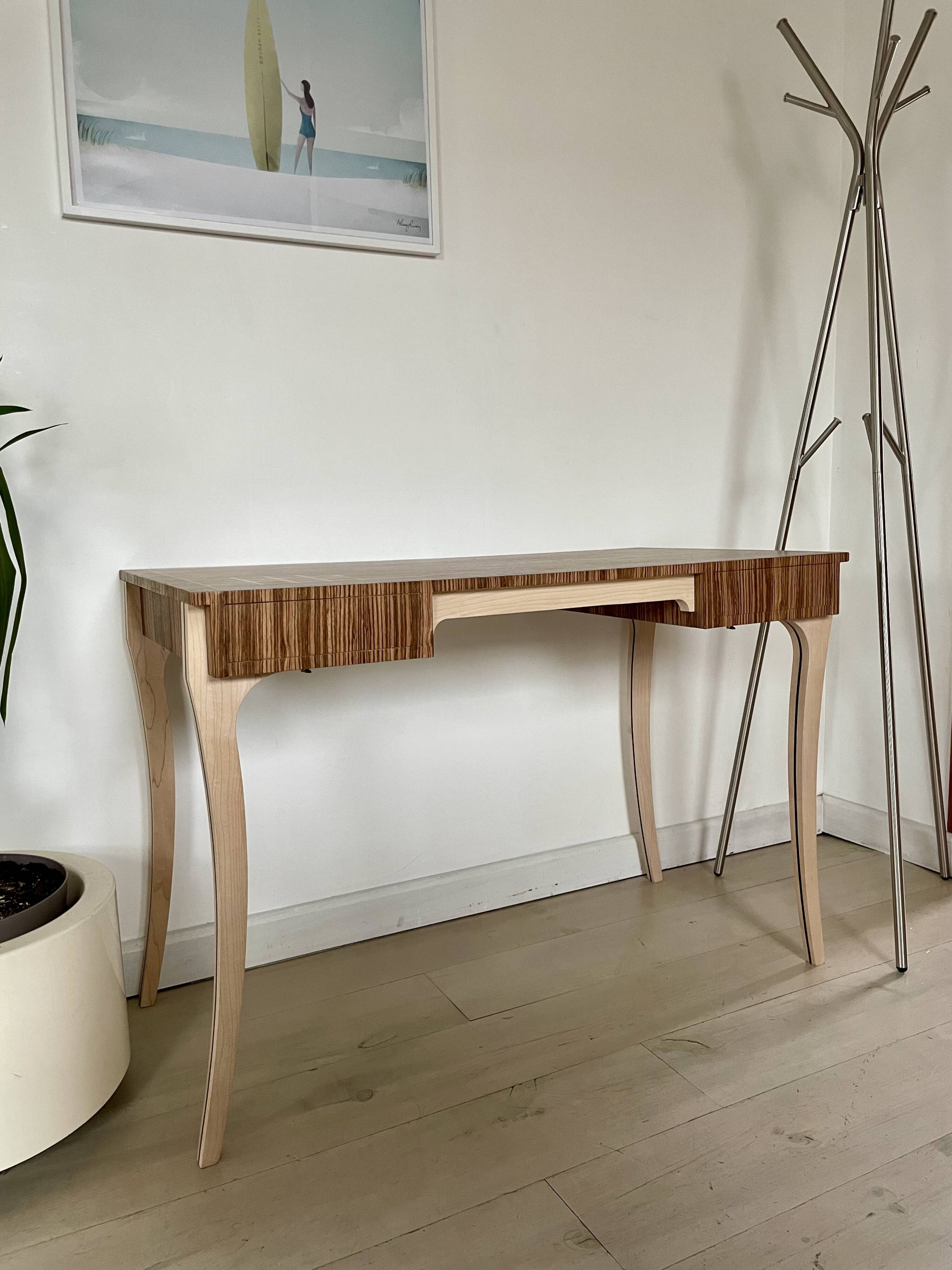 Zebrano marquetry desk