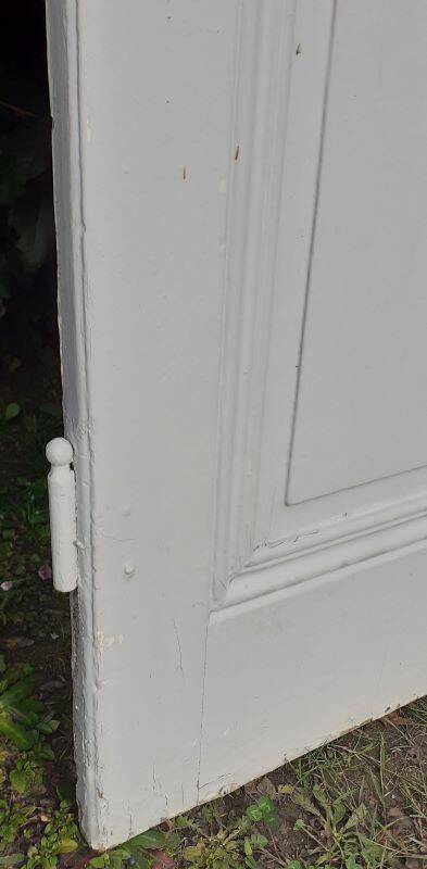 Communication door h221xL90cm old paneled, molded, interior