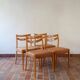 4 chaises scandinaves vintage en bois clair