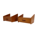 Ensemble de tables de chevet avec tiroir en teck de design danois des années 1960