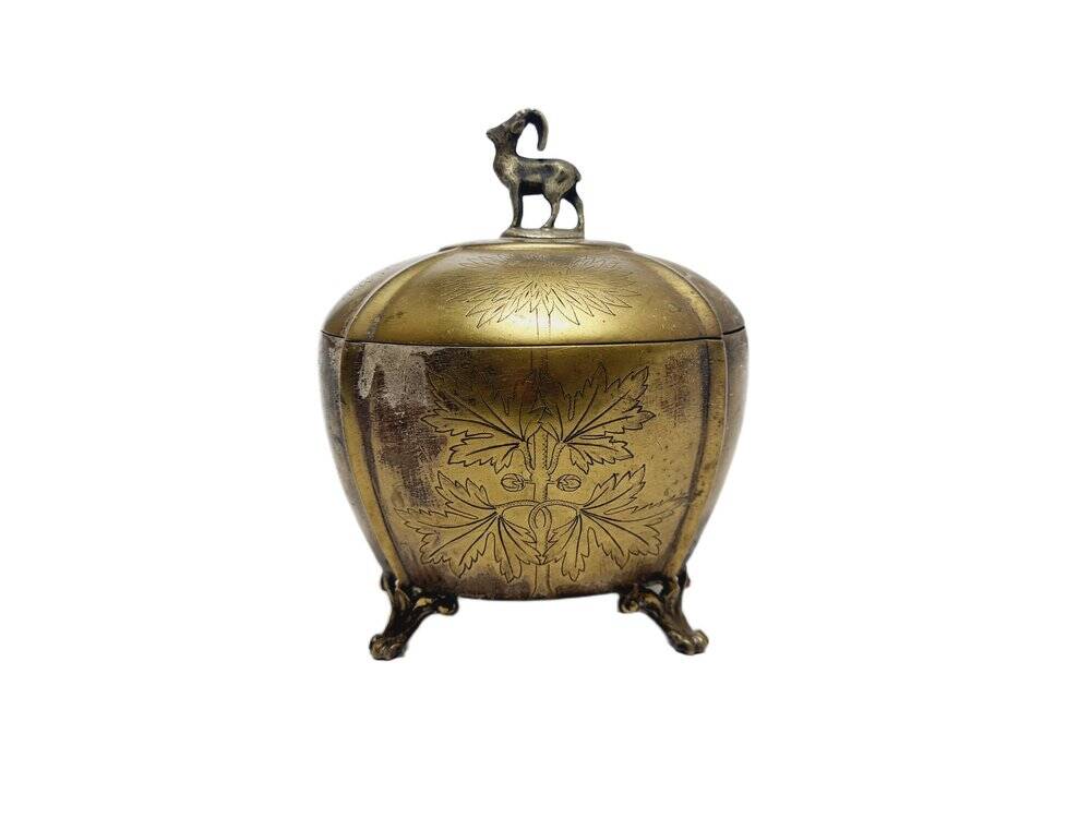 Art Nouveau sugar bowl from Szandrik, Hungary, 1890s