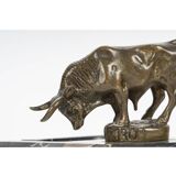 Early 20th century ashtray in patinated bronze and marble.