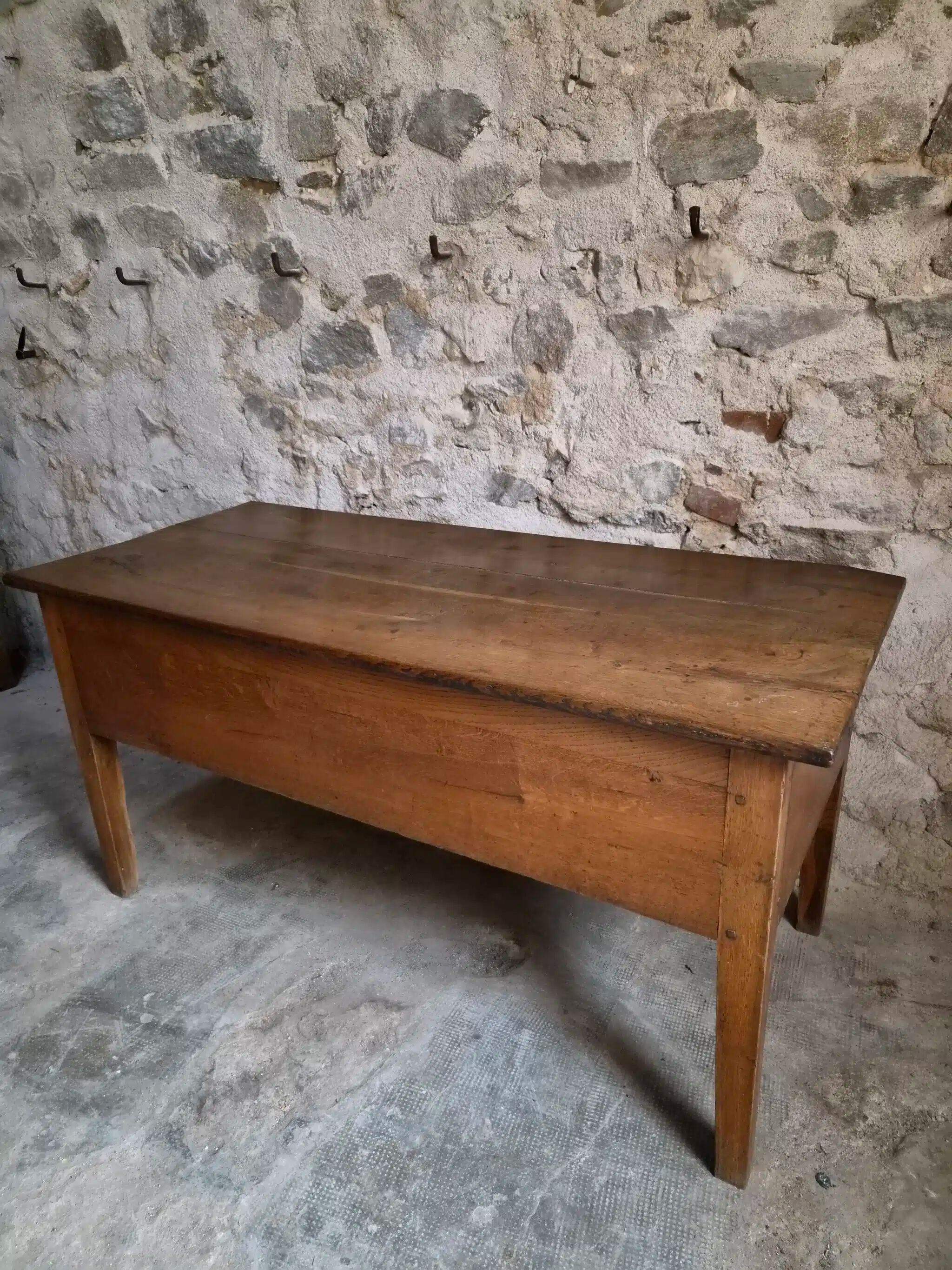 Antique oak flour chest from France, 19th century.