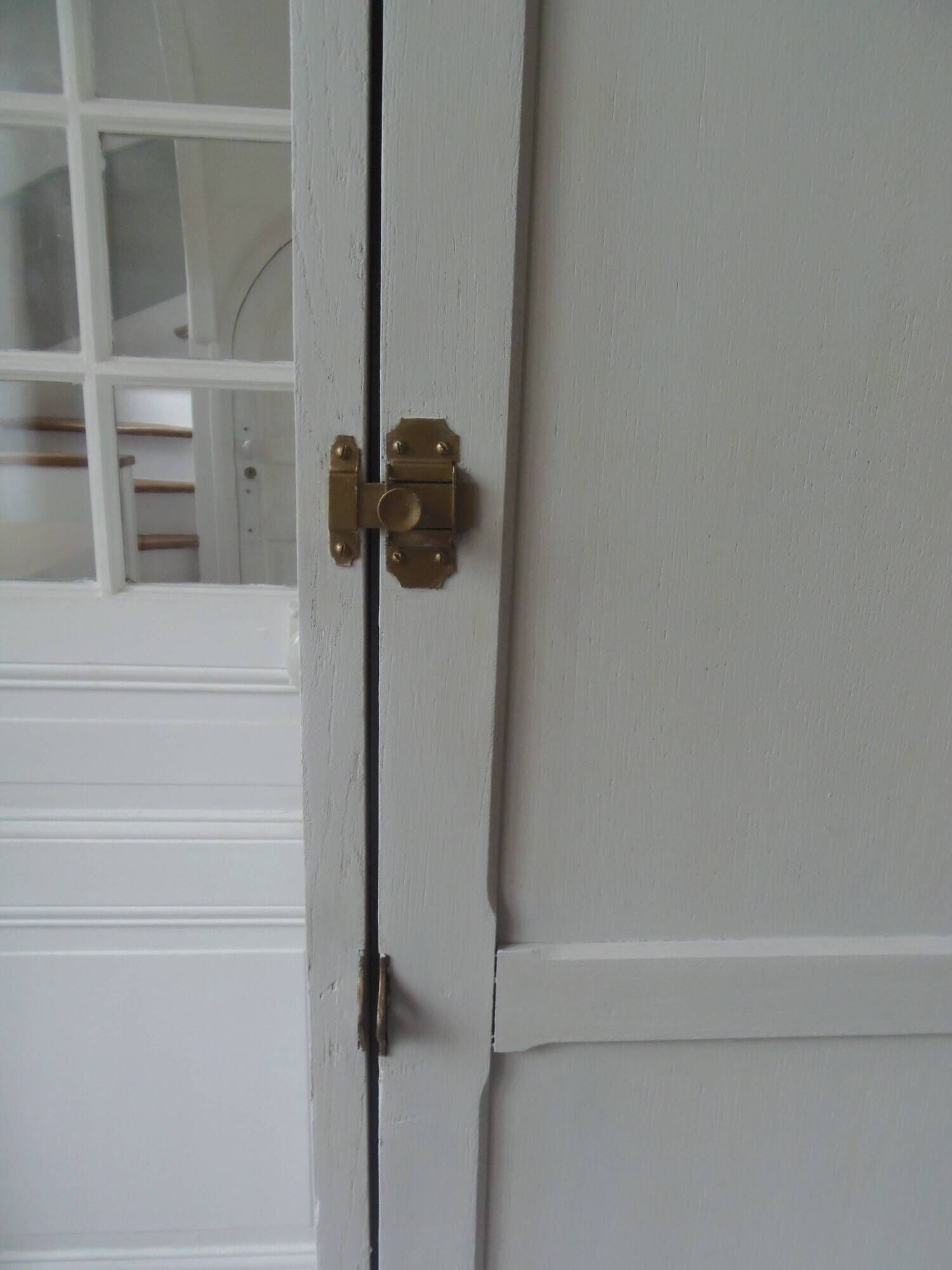 Vintage Parisian wardrobe re-enchanted in pearl gray with waxed finish.