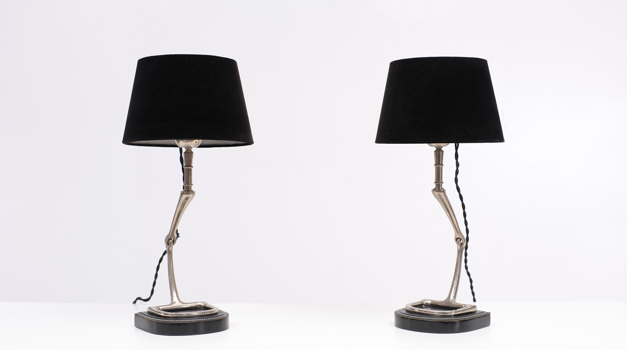 Pair of Eichholtz table lamps with stirrups from 1980s