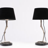 Pair of Eichholtz table lamps with stirrups from 1980s