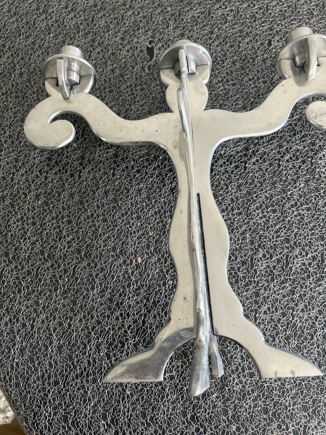 Three-light silver-plated candlestick