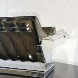 Large pocket in smoked glass and chrome steel, 1930