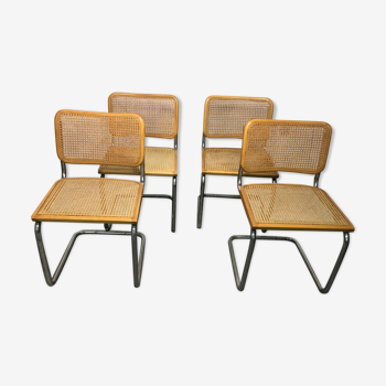 Suite of 4 chairs B32 cesca by Marcel Breuer