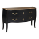Curved chest of drawers in black wood and oak – Louis XV style revisited