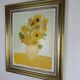 Peinture originale encadrée "Tournesols dans un vase" signée Mady