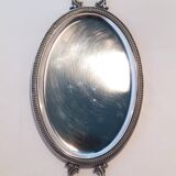 Silver Metal Liquor Set Consisting Of Six Stemmed Glasses On Their Tray