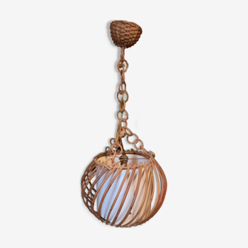 Vintage wicker pendant lamp