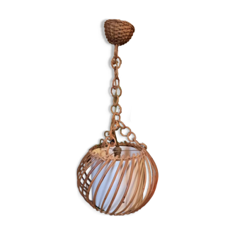 Vintage wicker pendant lamp