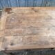 Antique solid cherry farm table with 3 front drawers.