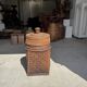 Large Indonesian wicker fishing basket with lid H65 D33