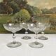 4 antique champagne glasses in engraved glass decor