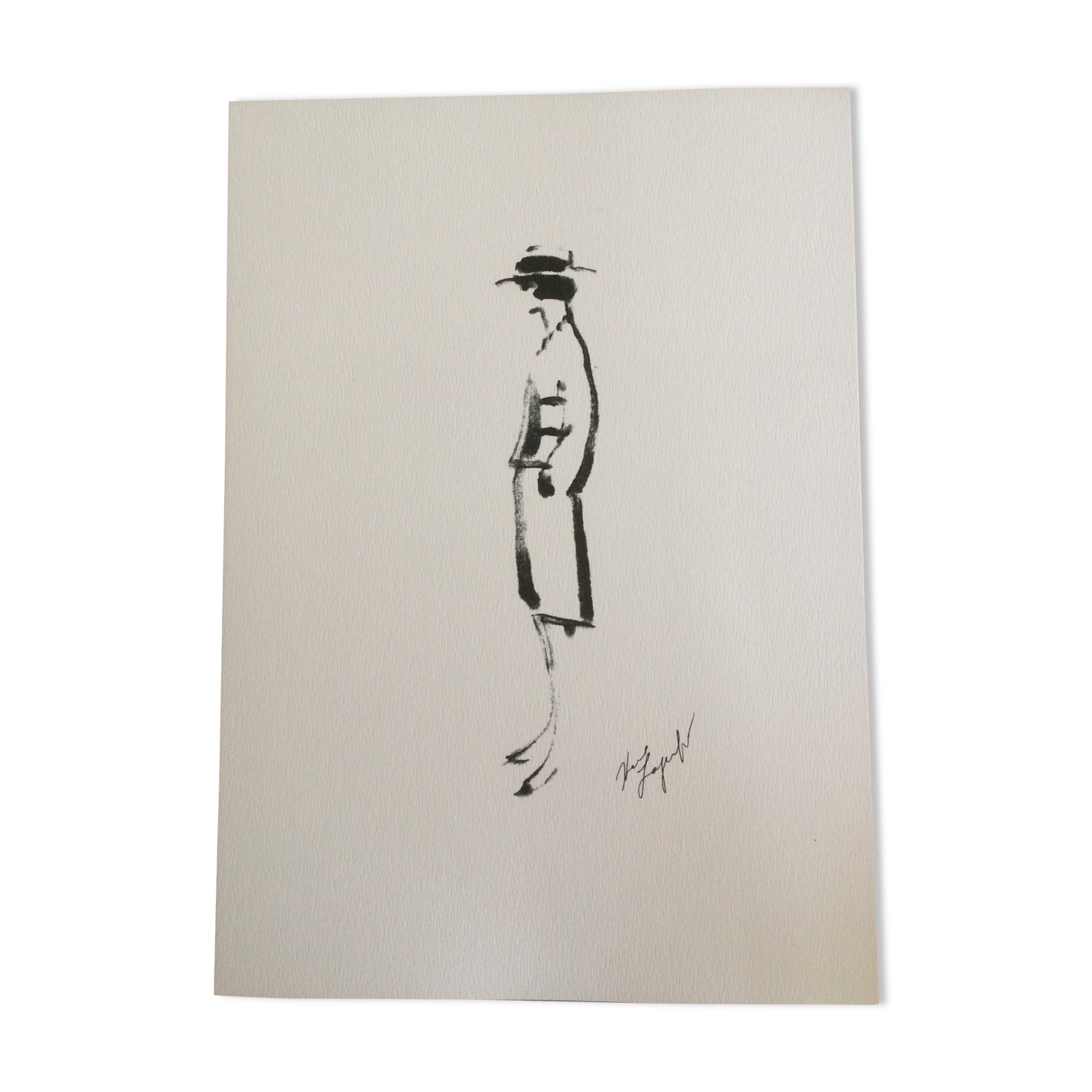 Chanel: pretty illustration/draw/framed fashion sketch.